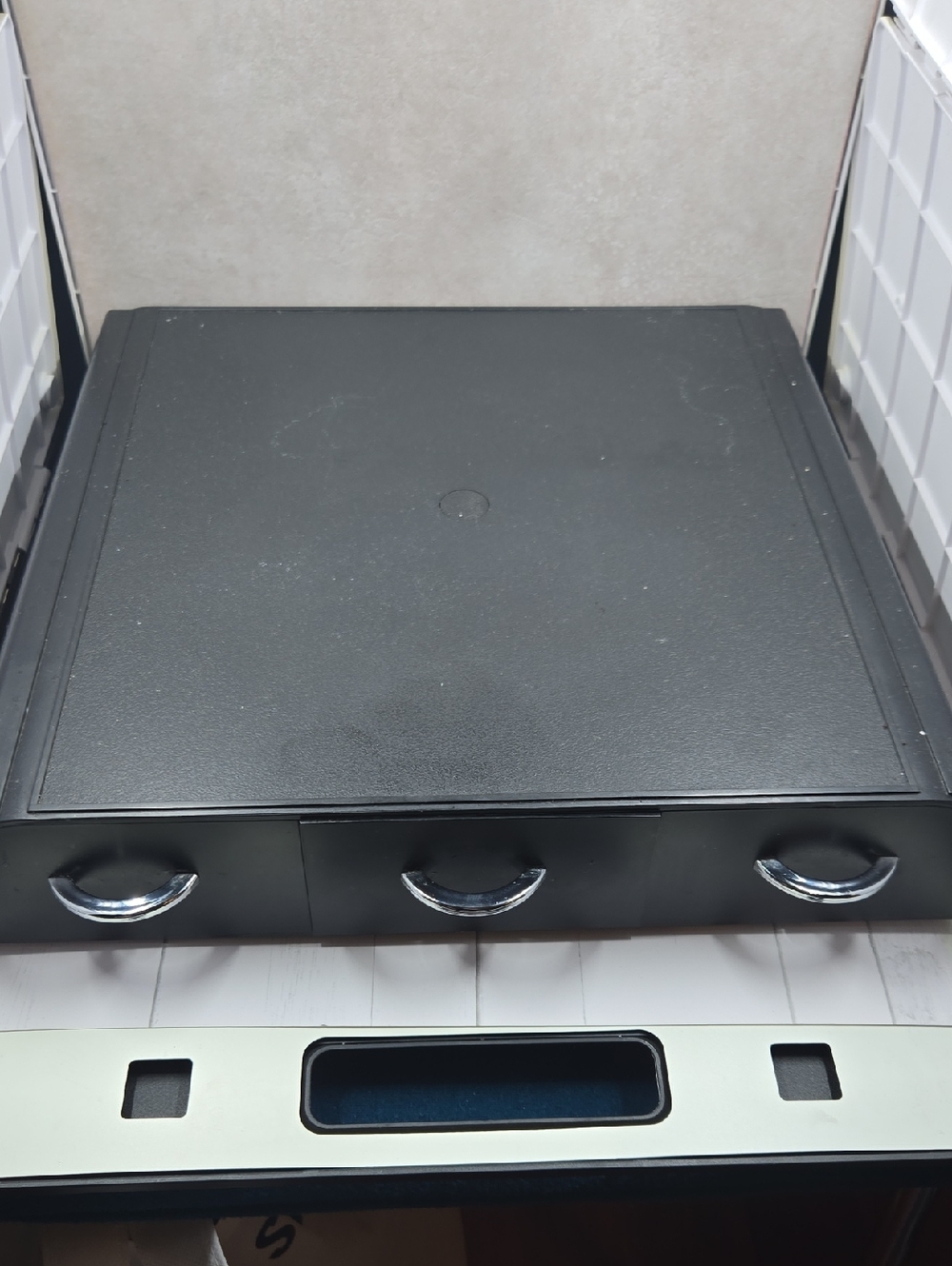 Black K-Cup Organizer with Chrome Handles